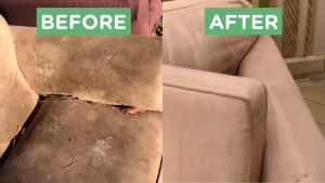 Steam Clean Microfiber Couch Before and After